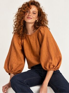 Levi's Burnt Orange Balloon Sleeve Blouse